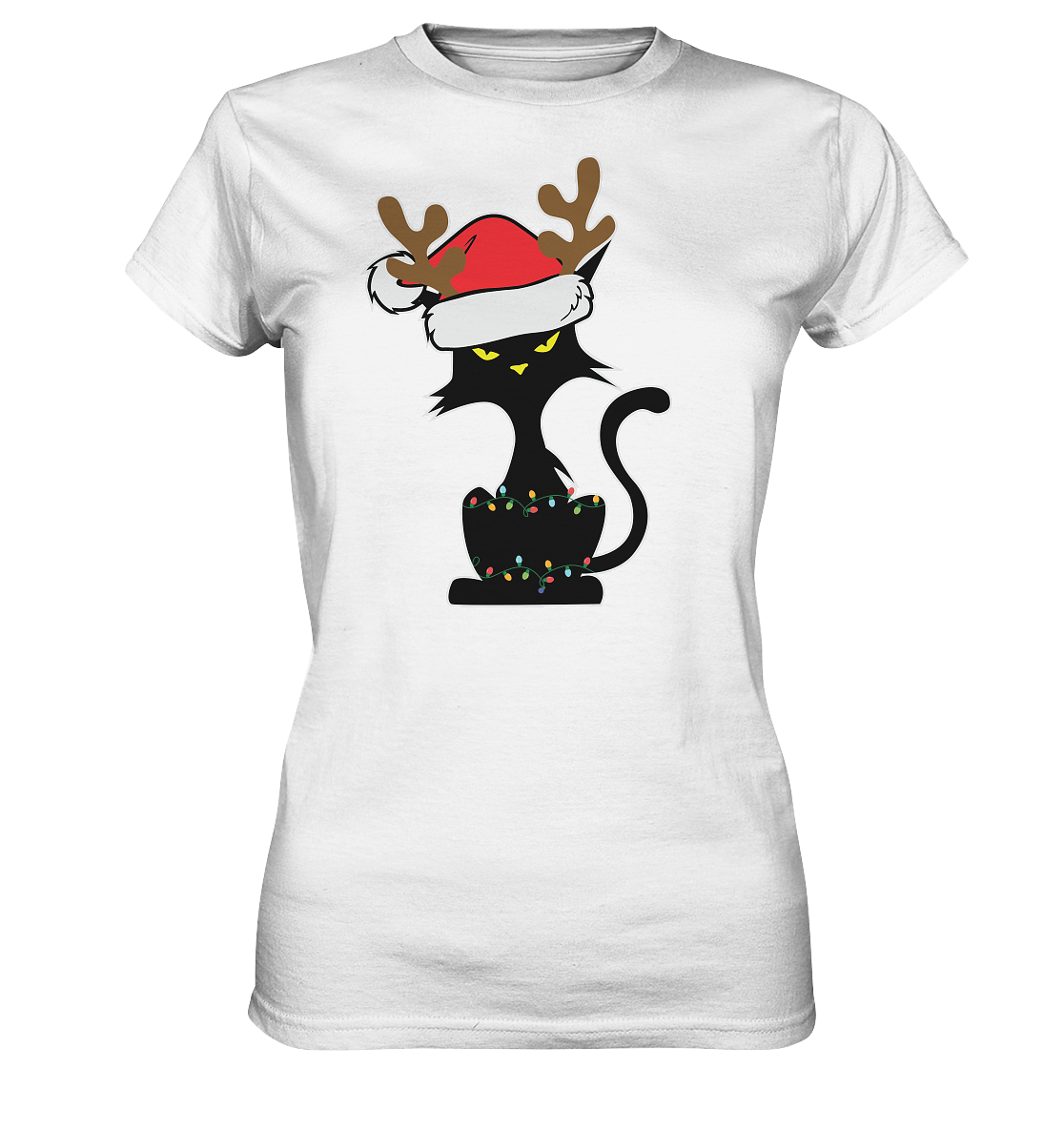 Grumpy Weihnachts Katze Cartoon - Ladies Premium Shirt