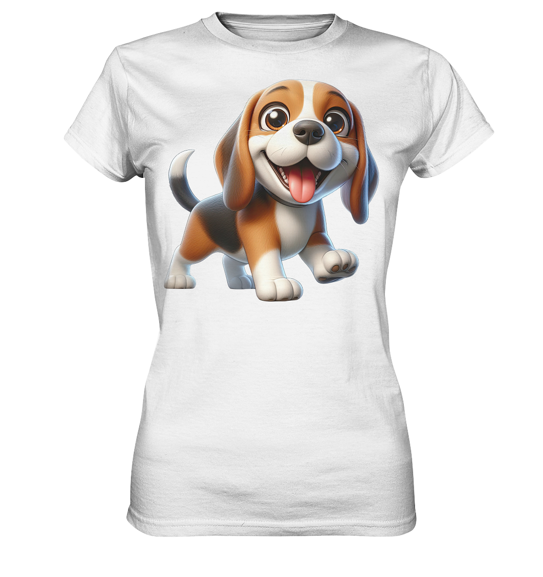 Beagle Cartoon Hund personalisierbar - Ladies Premium Shirt