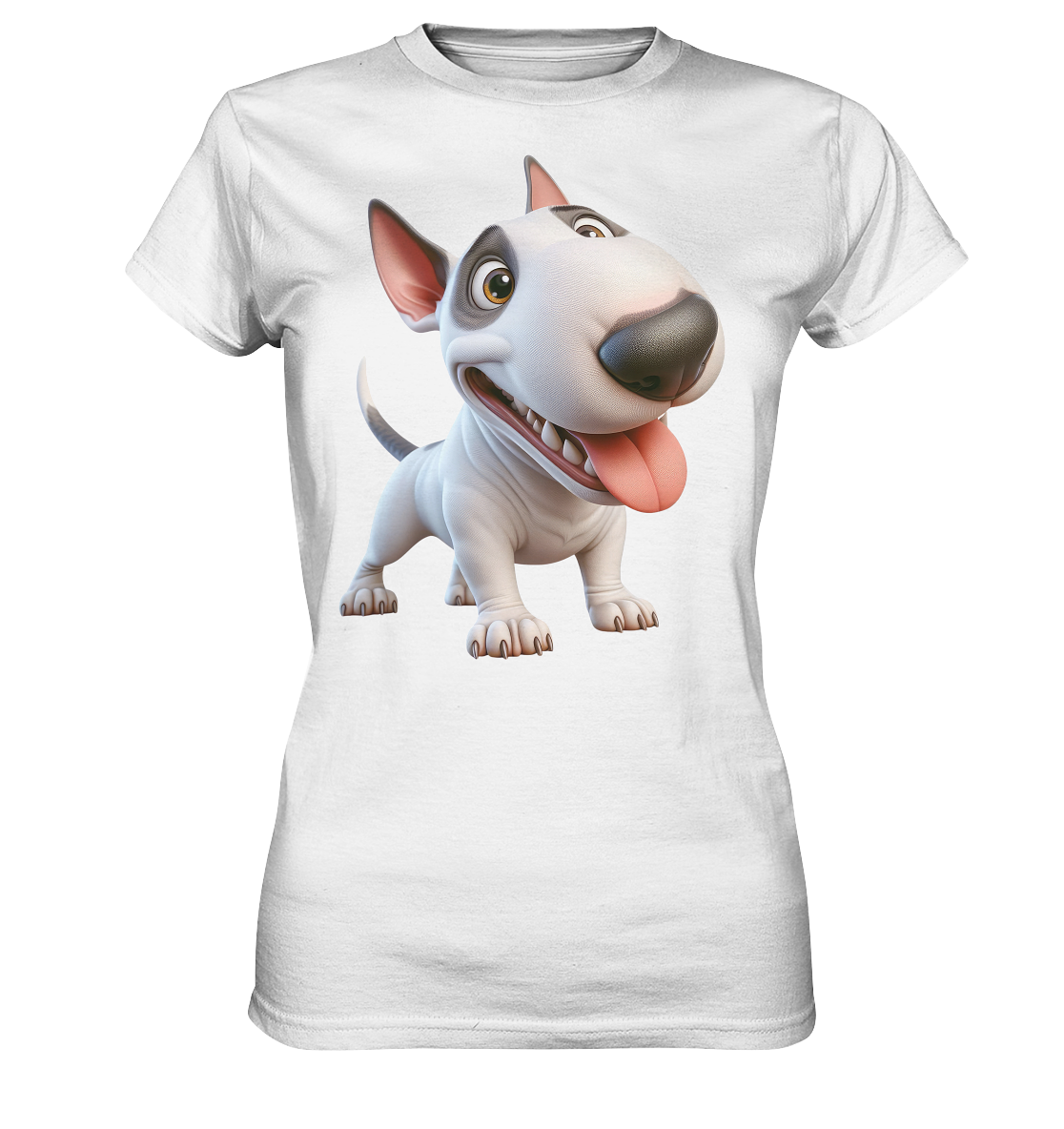 Bullterrier Cartoon personalisierbar - Ladies Premium Shirt