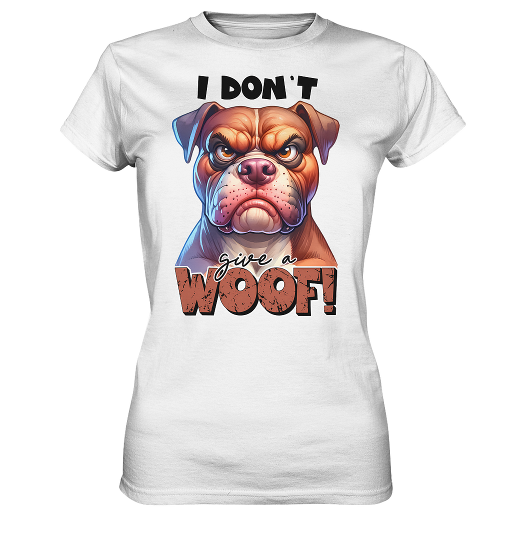 I don't give a woof - Fun Hunde Cartoon - Ladies Premium Shirt