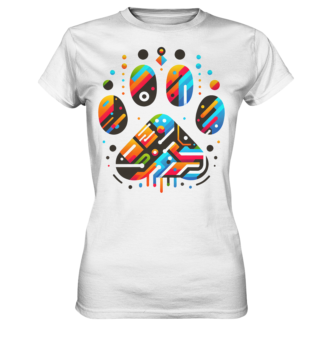 Y2K Technisch Design Pfote  - Ladies Premium Shirt