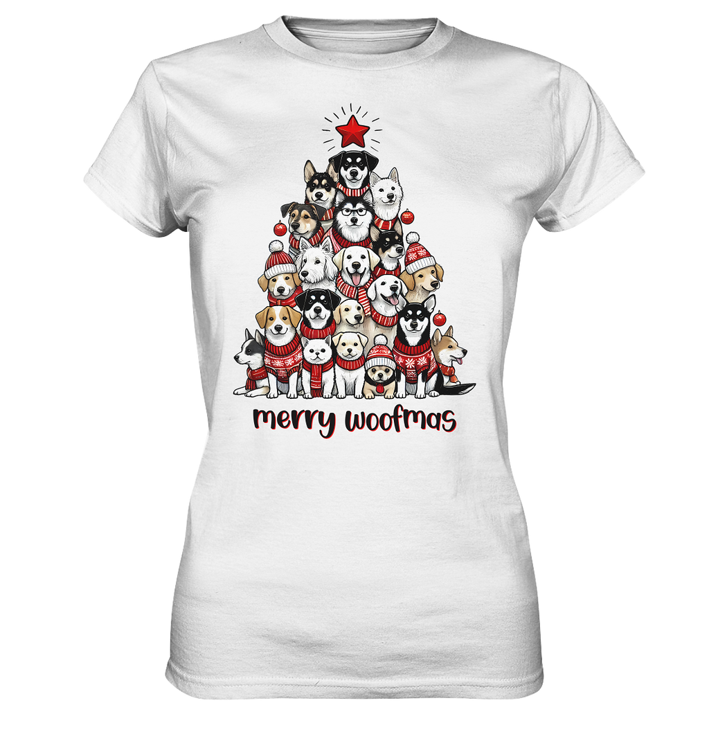 Weihnachten Christmas Hunde Baum Merry Woofmas - Ladies Premium Shirt