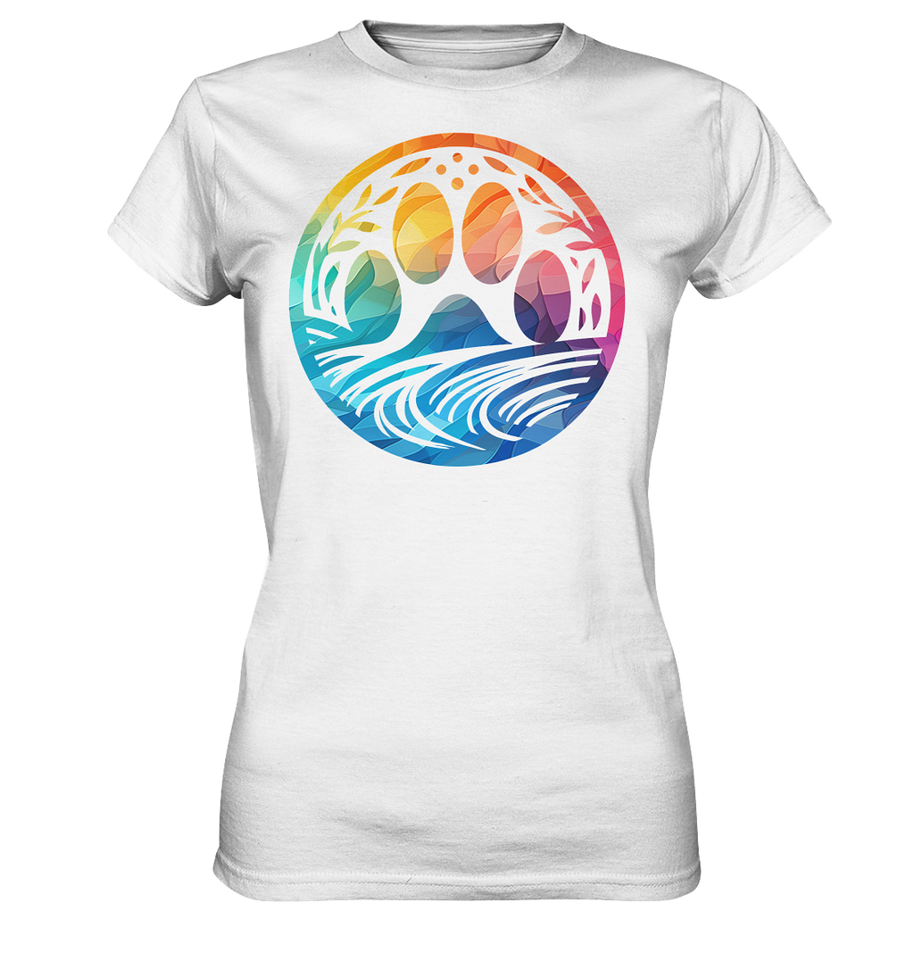 Modern Design Pfote mit regenbogenartigen Farbverlauf  - Ladies Premium Shirt