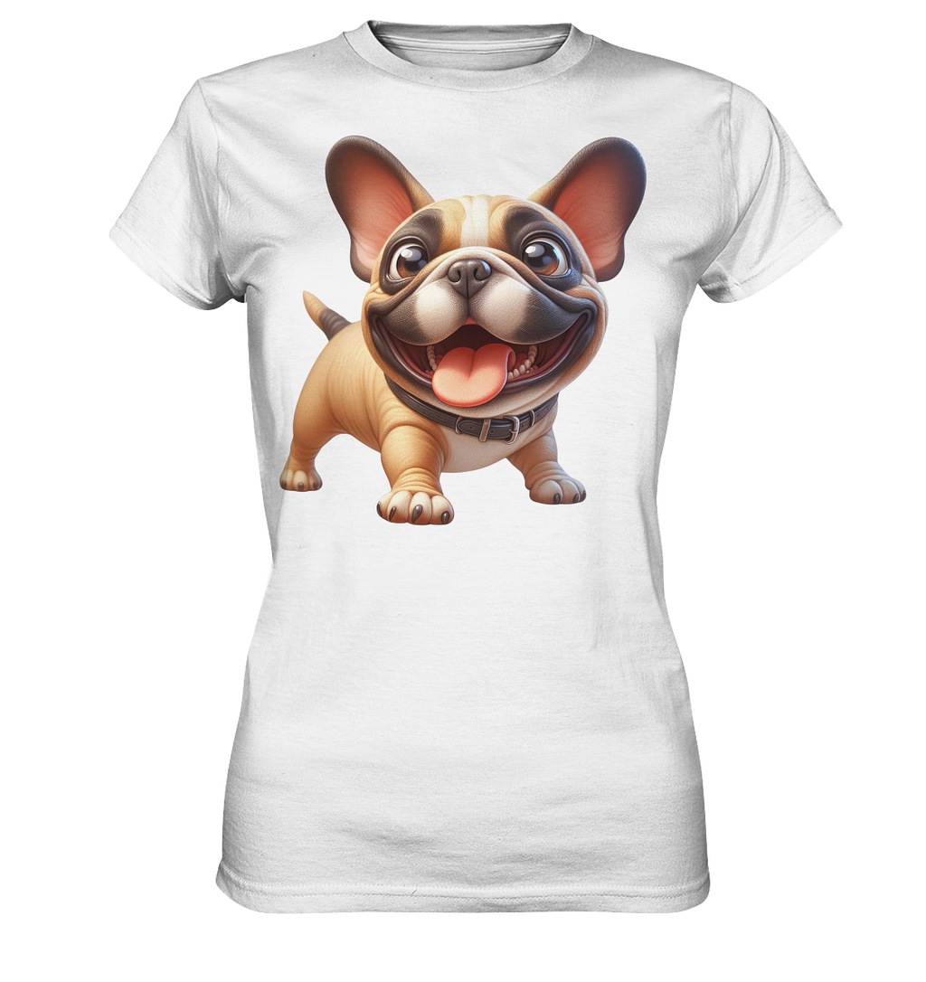 Französische Bulldogge Cartoon personalisierbar - Ladies Premium Shirt