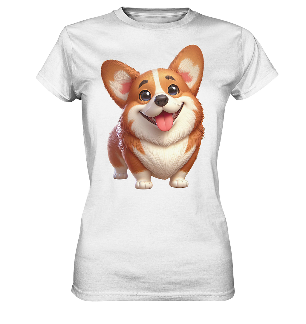 Corgi Hund Cartoon personalisierbar - Ladies Premium Shirt