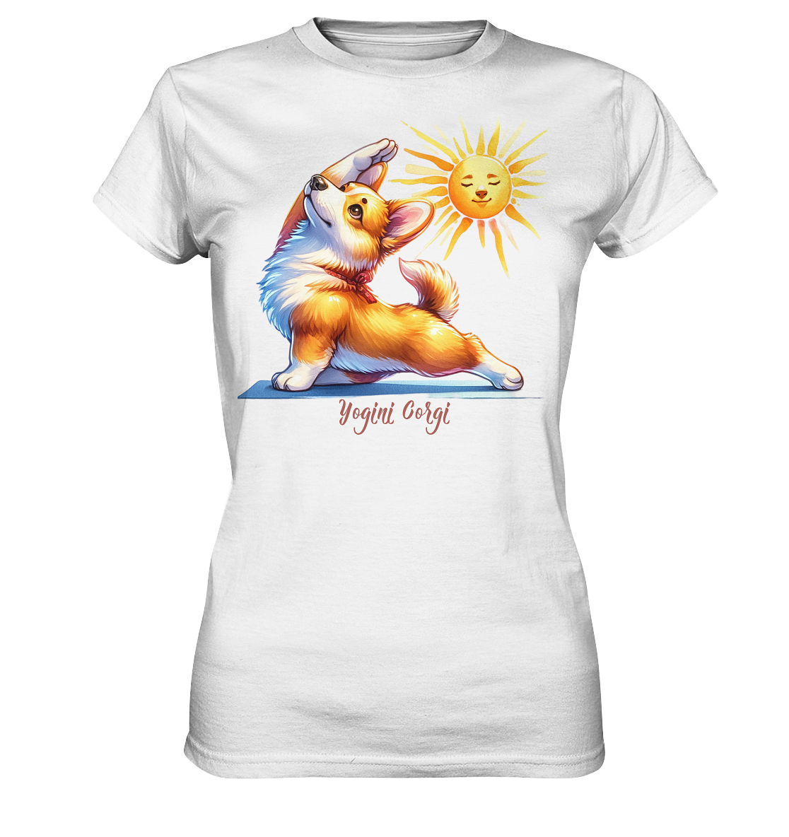 Yoga Corgi Hund yogini Gorgi - personalisierbar - Ladies Premium Shirt