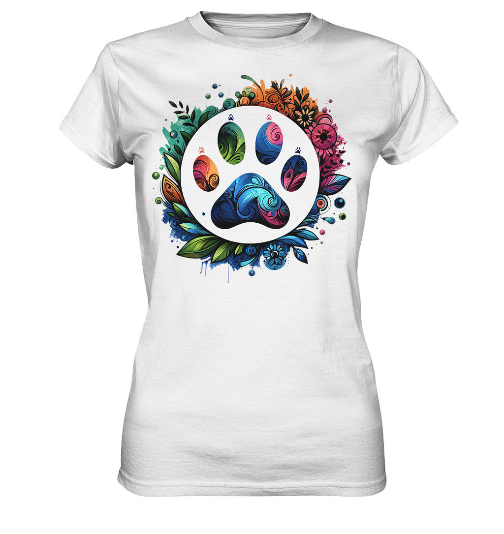 Pfote mit Blumendesign - Ladies Premium Shirt