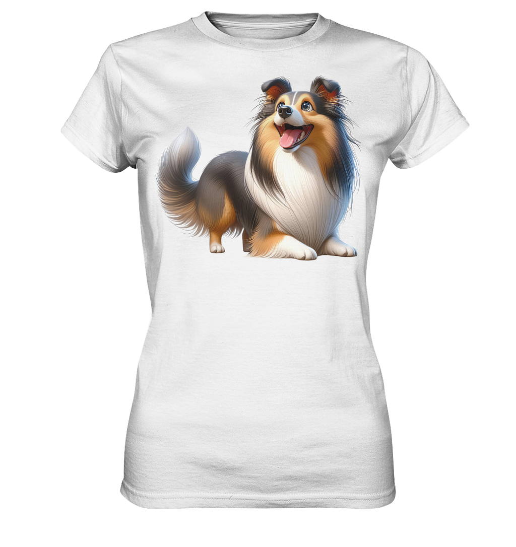 Shetland Sheepdog cartoon personalisierbar - Ladies Premium Shirt