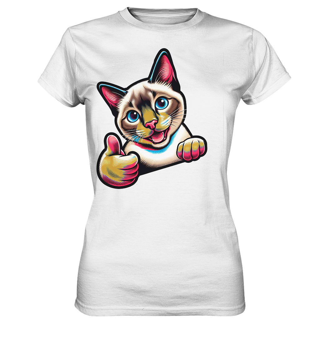 Siamkatze Pop Art - personalisierbar - Ladies Premium Shirt