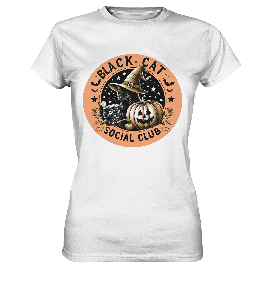 Halloween Black Cat Social Club - Ladies Premium Shirt