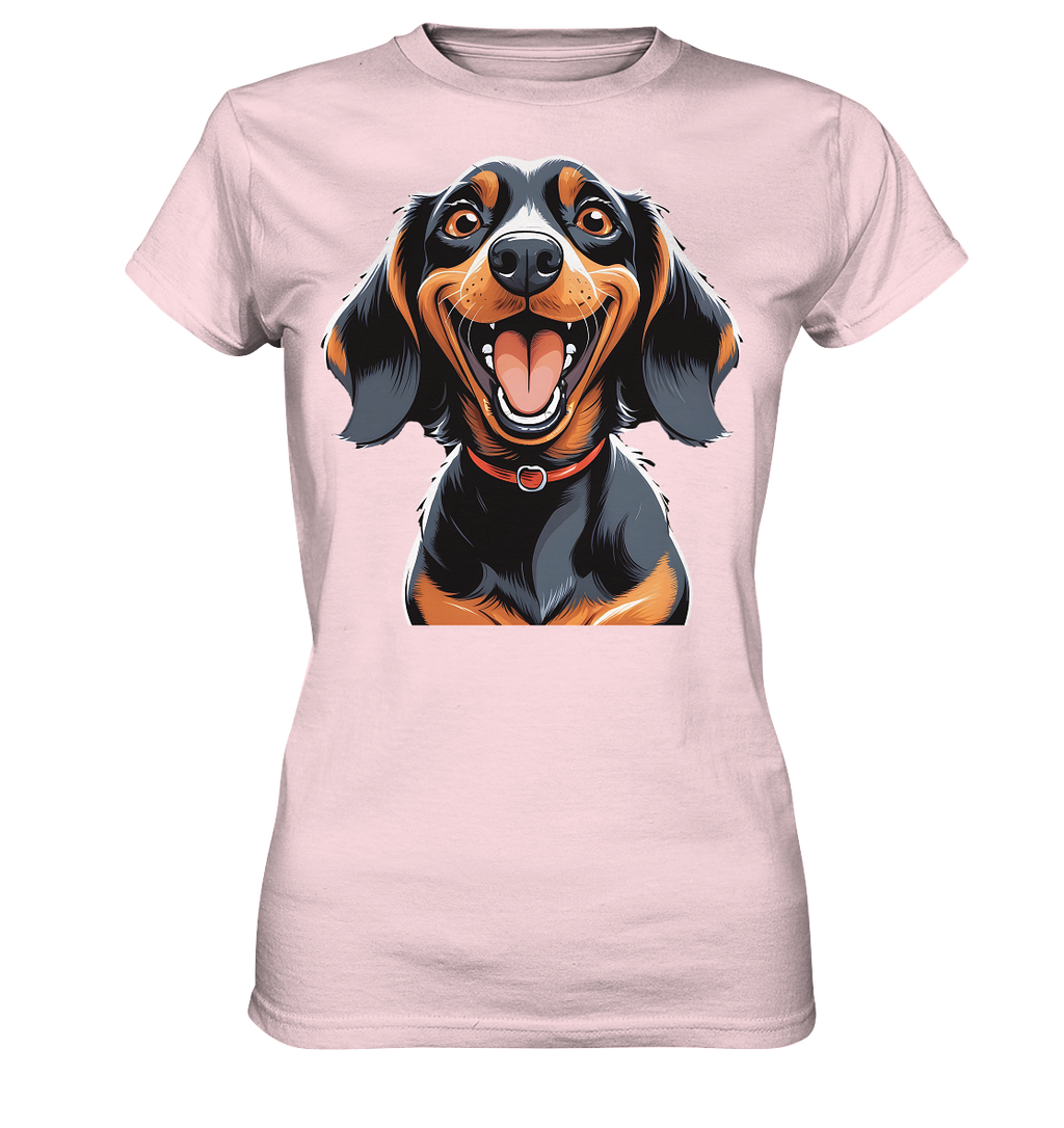 Happy Dackel Cartoon - Ladies Premium Shirt