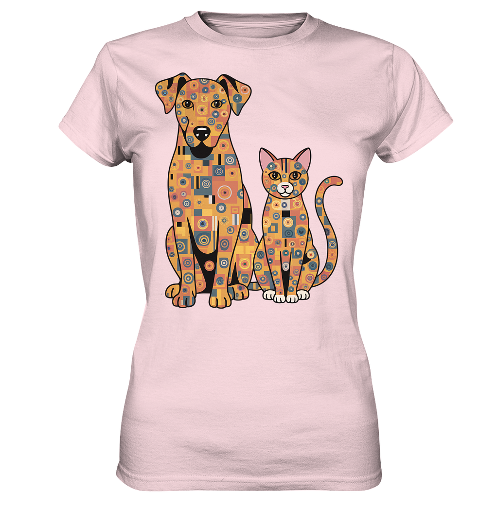 Illustration Hund und Katze in Klimt  Style - Ladies Premium Shirt