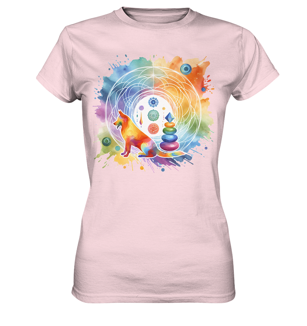 Chakra Art mit Hund Aquarell  - Ladies Premium Shirt