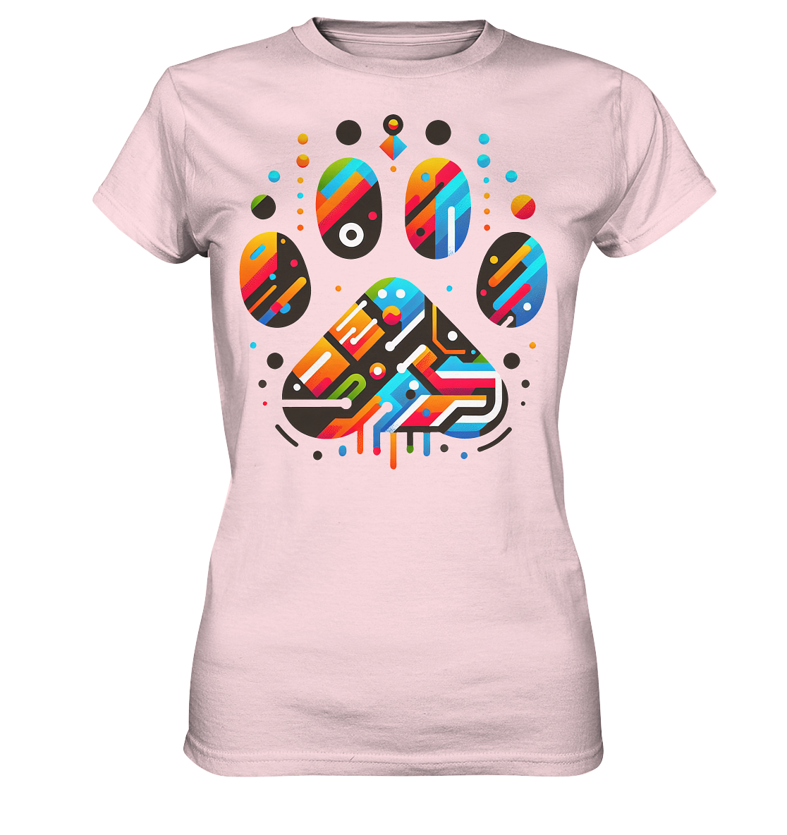 Y2K Technisch Design Pfote  - Ladies Premium Shirt