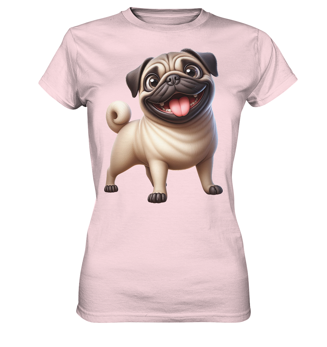Mops Cartoon - personalisierbar - Ladies Premium Shirt