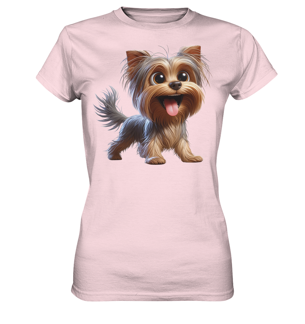 Yorkshire Terrier Cartoon - personalisierbar - Ladies Premium Shirt