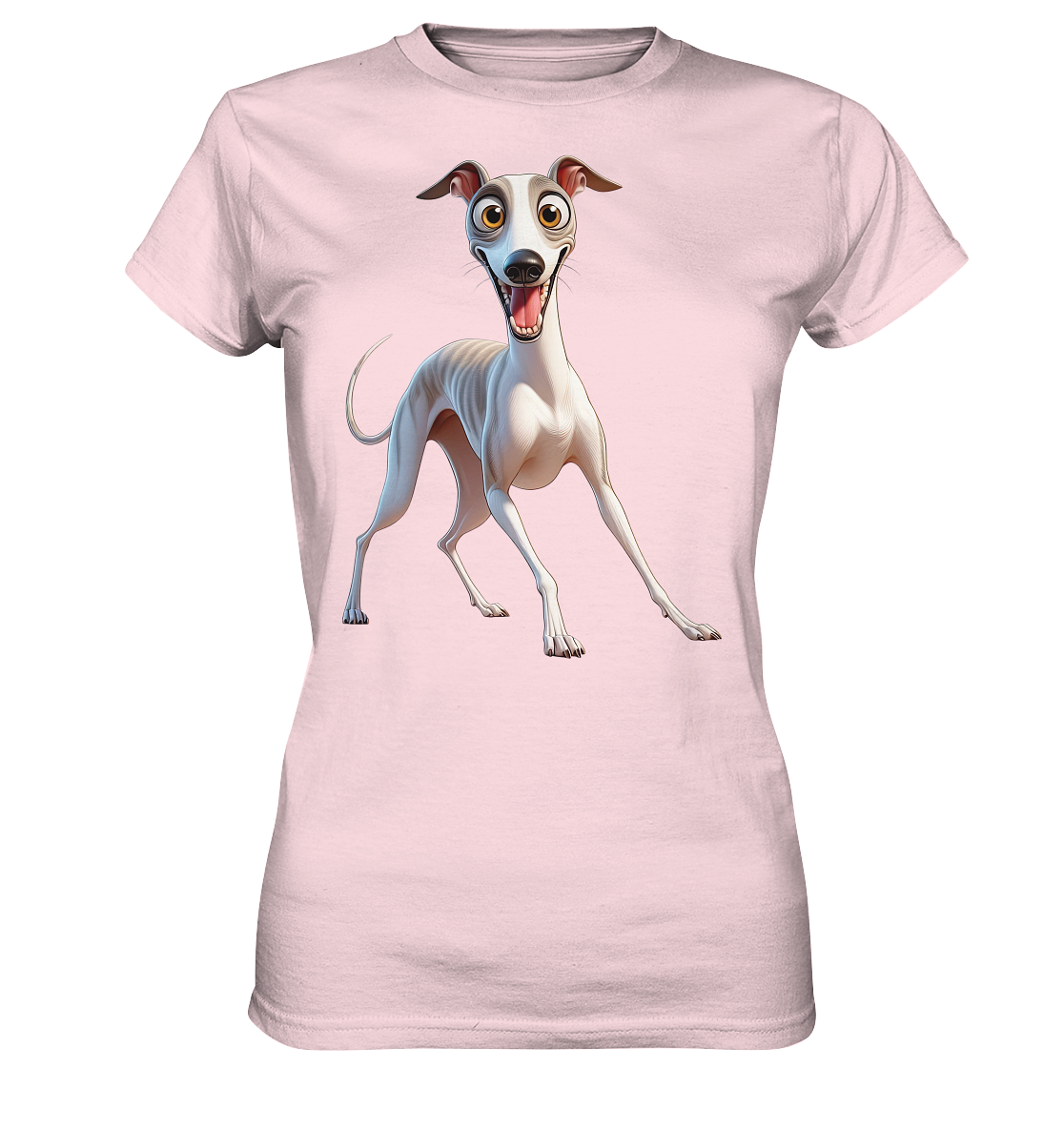 Whippet Cartoon personalisierbar - Ladies Premium Shirt