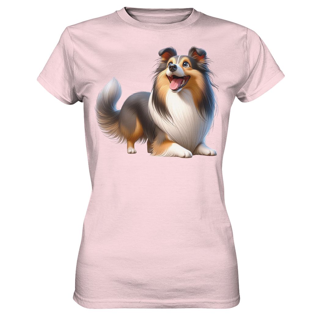 Shetland Sheepdog cartoon personalisierbar - Ladies Premium Shirt