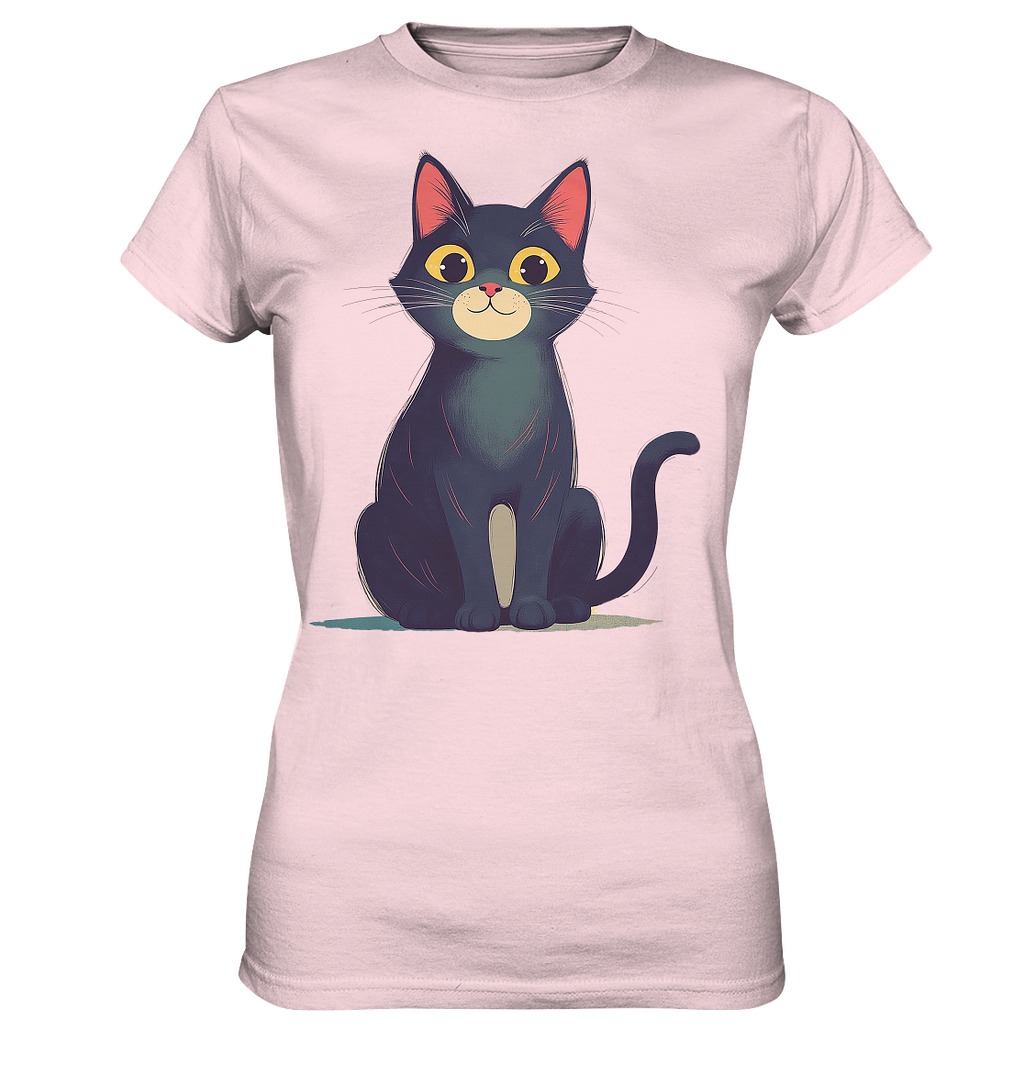 Happy Katze gemalt - Ladies Premium Shirt