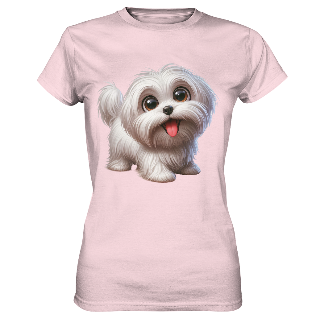 Malteser Hund Cartoon - personalisierbar - Ladies Premium Shirt