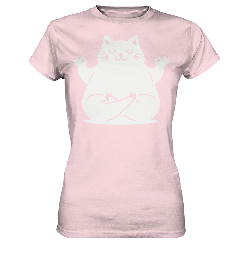 Lustige Yoga Katze - personalisierbar - Ladies Premium Shirt