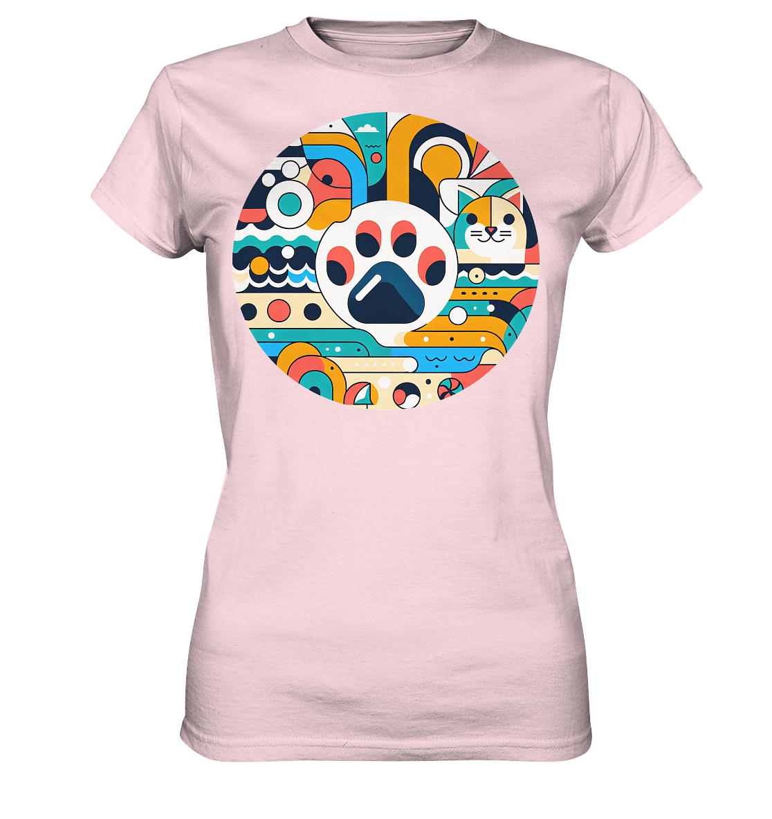 Pfote modern Art mit Katze - Ladies Premium Shirt