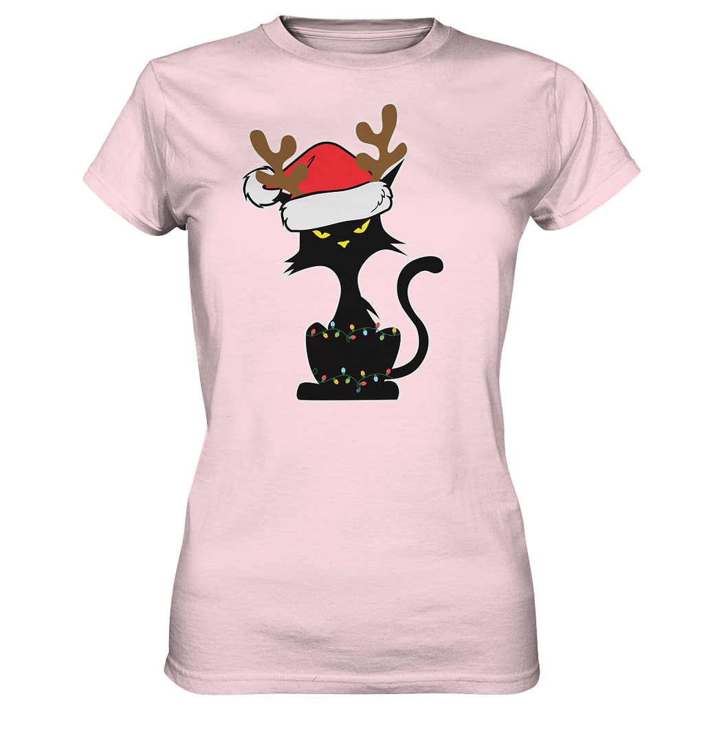 Grumpy Weihnachts Katze Cartoon - Ladies Premium Shirt