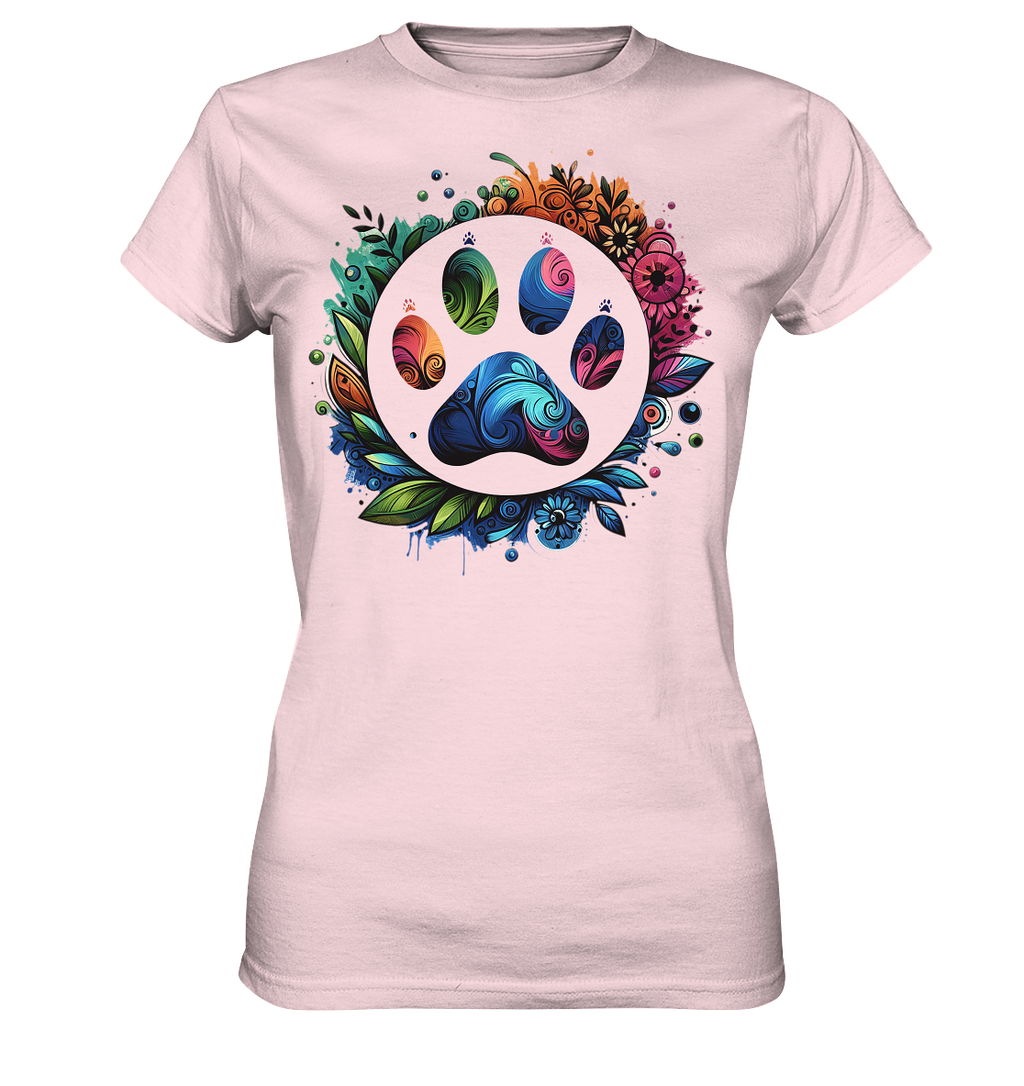 Pfote mit Blumendesign - Ladies Premium Shirt