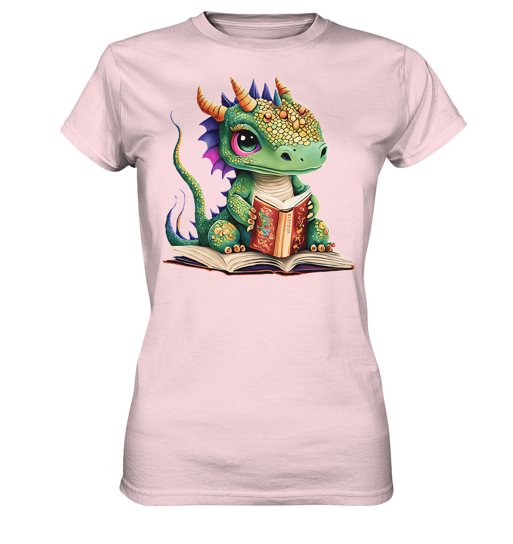 Kleiner lesender Drache -personalisierbar - Ladies Premium Shirt