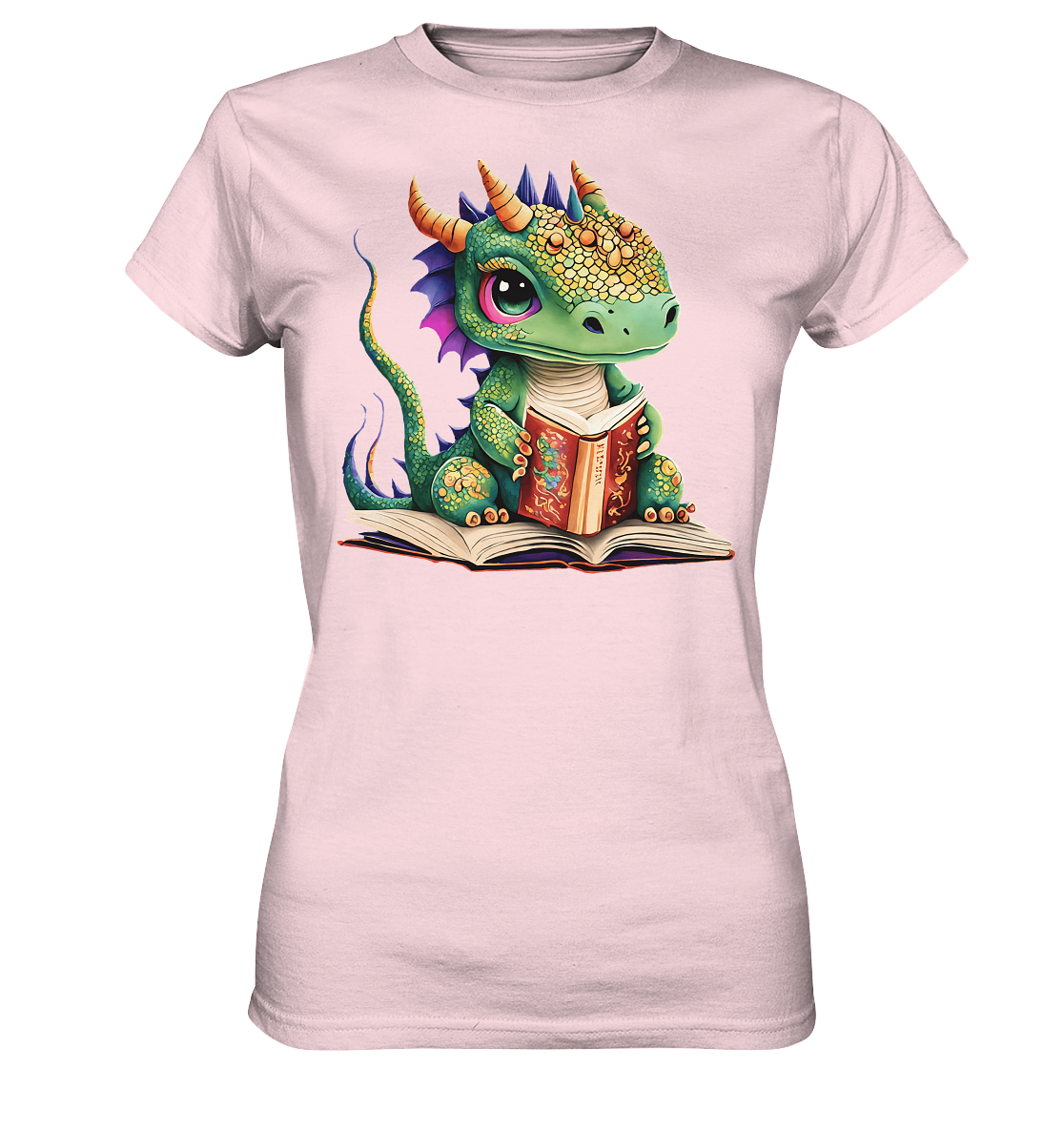 Kleiner lesender Drache -personalisierbar - Ladies Premium Shirt