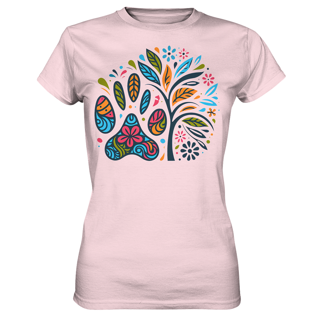Pfote und Baum Farbenfrohes Design - Ladies Premium Shirt