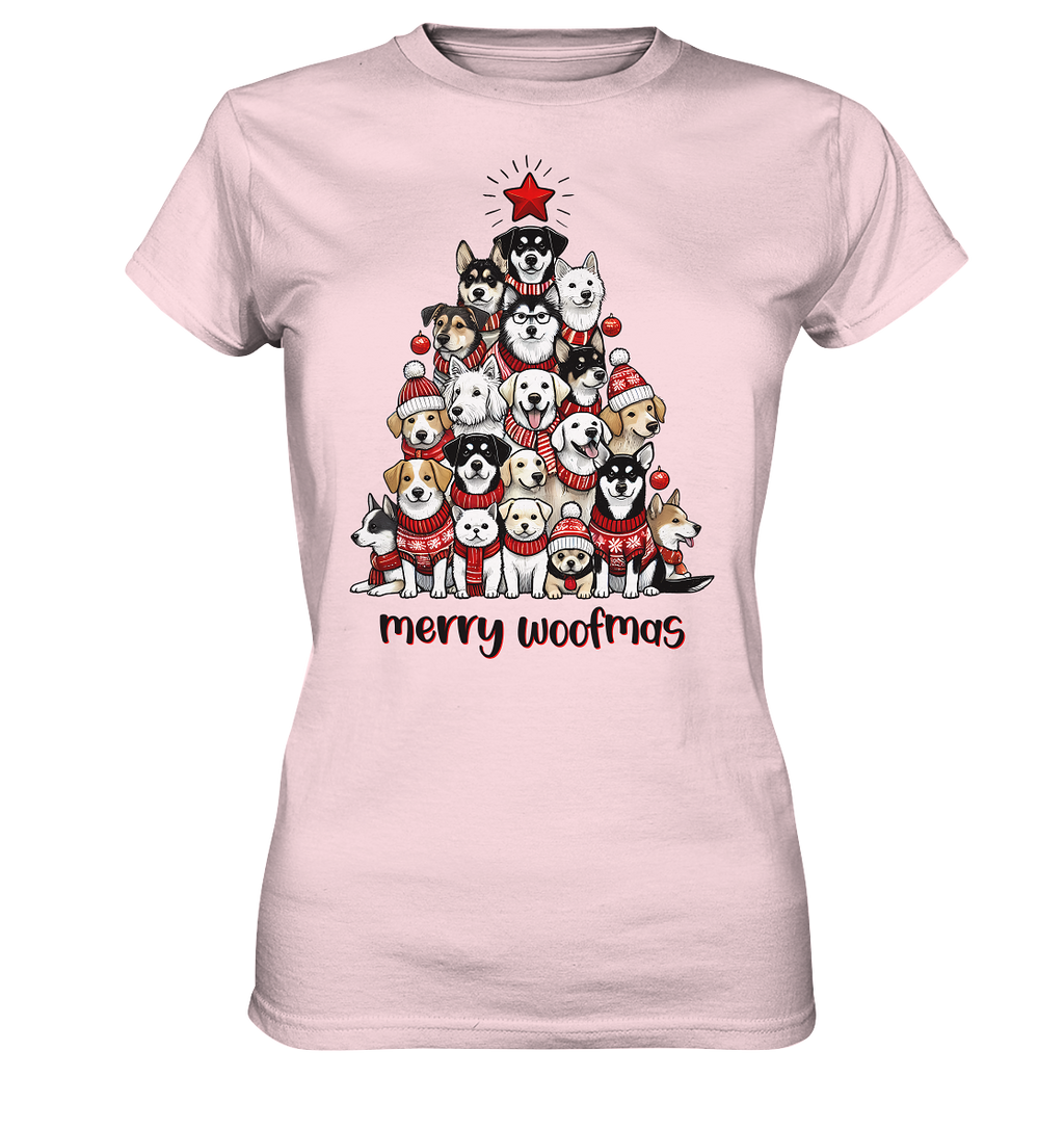 Weihnachten Christmas Hunde Baum Merry Woofmas - Ladies Premium Shirt