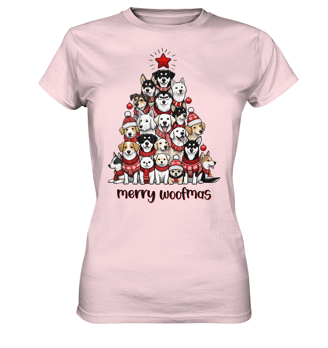 Weihnachten Christmas Hunde Baum Merry Woofmas - Ladies Premium Shirt