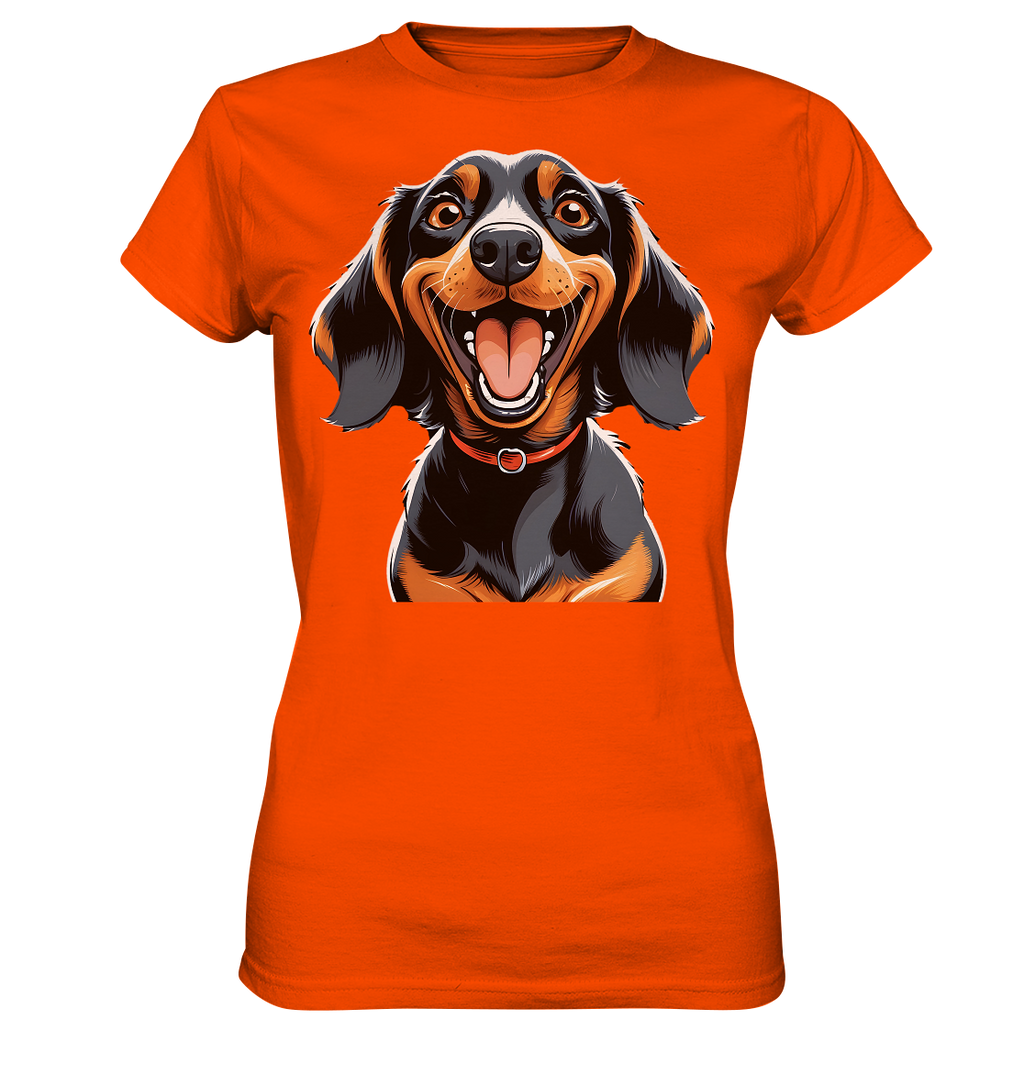Happy Dackel Cartoon - Ladies Premium Shirt