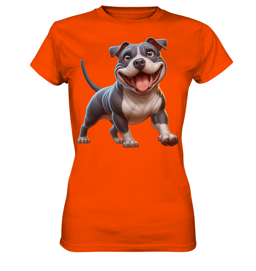 Pittbull Cartoon Hund personalisierbar - Ladies Premium Shirt
