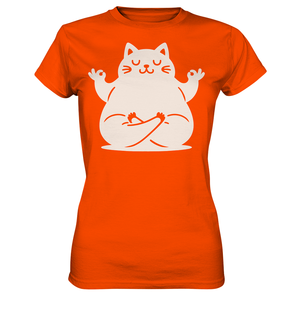 Lustige Yoga Katze - personalisierbar - Ladies Premium Shirt
