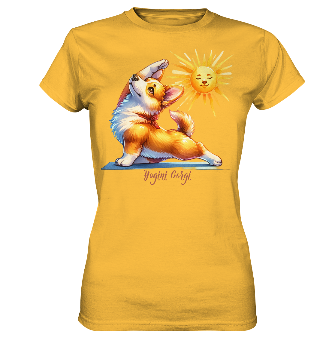 Yoga Corgi Hund yogini Gorgi - personalisierbar - Ladies Premium Shirt