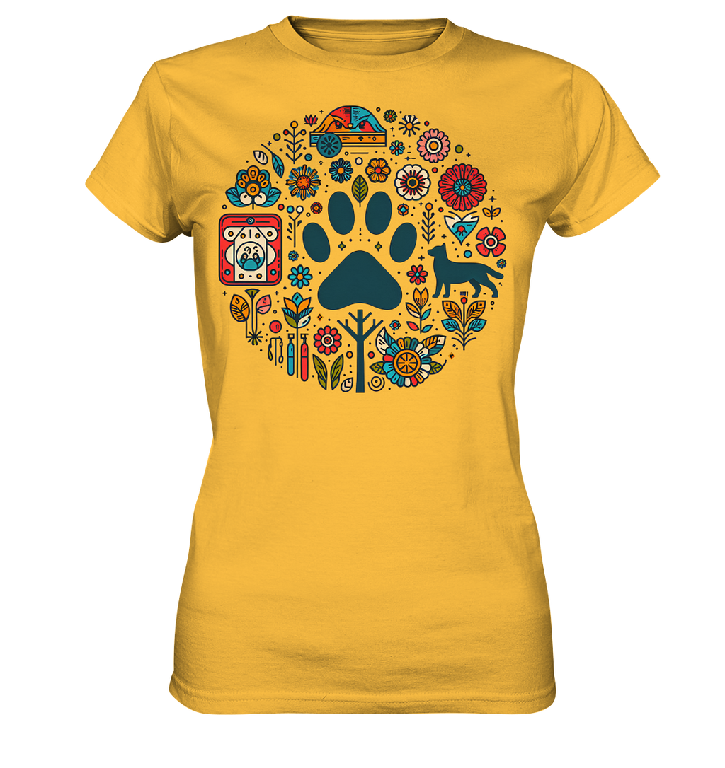 Farbige Modernes Design Pfote , Hund, Natur - Ladies Premium Shirt