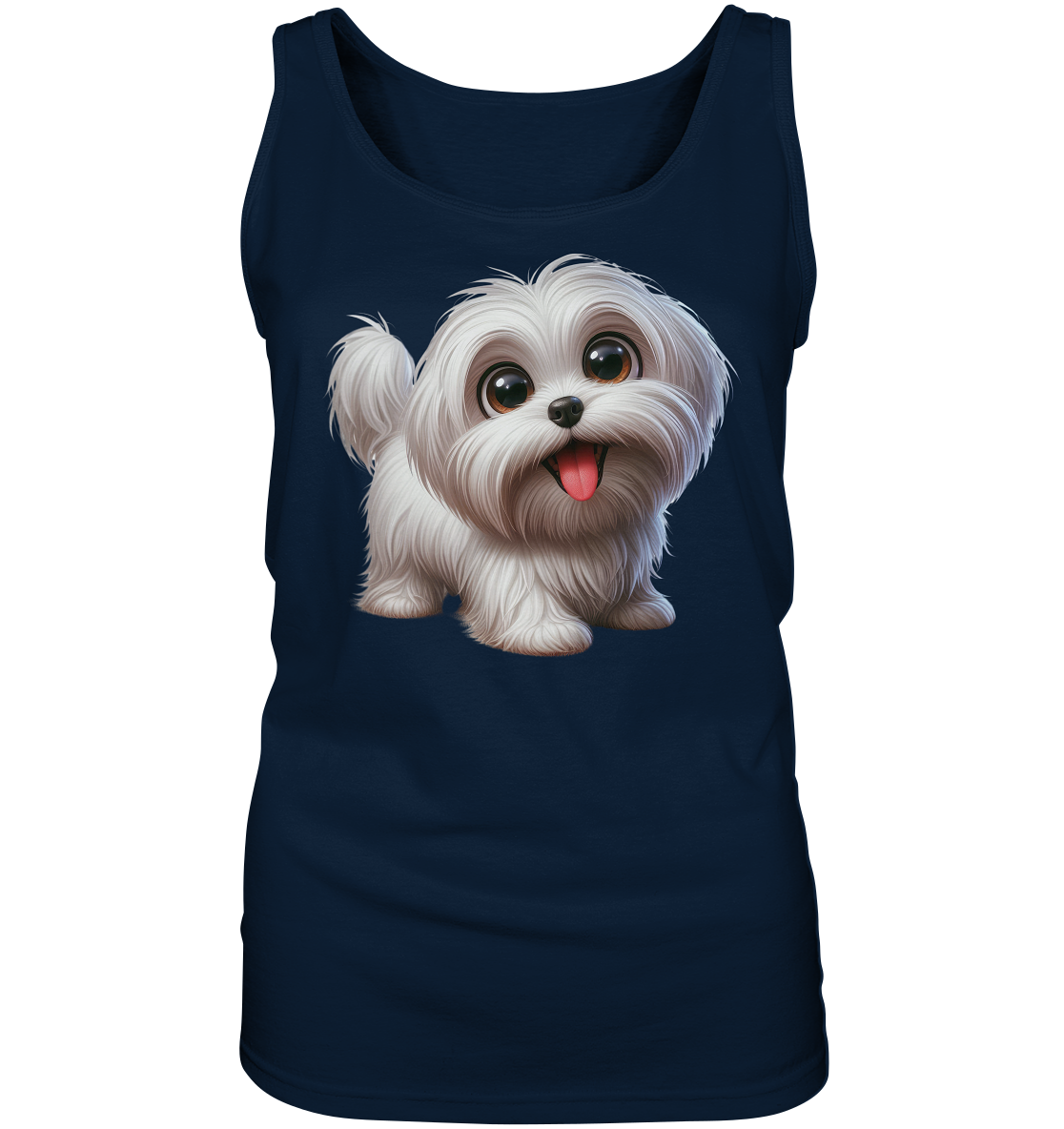 Malteser Hund Cartoon - personalisierbar - Ladies Tank-Top