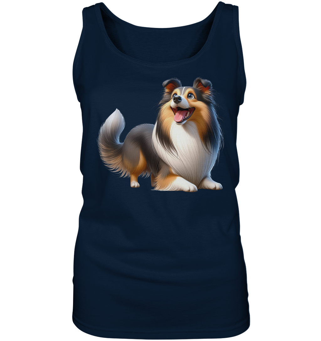 Shetland Sheepdog cartoon personalisierbar - Ladies Tank-Top