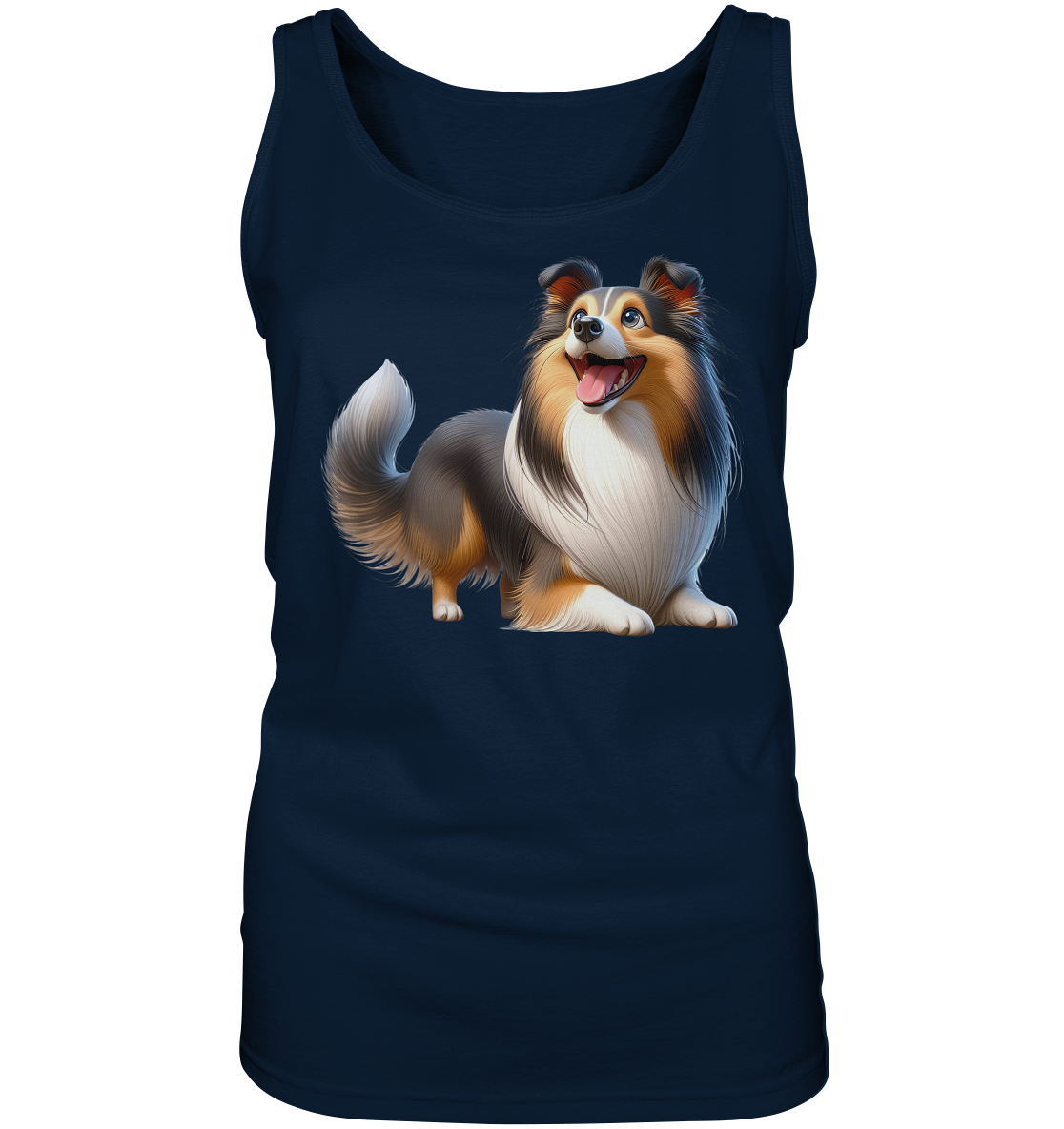 Shetland Sheepdog cartoon personalisierbar - Ladies Tank-Top
