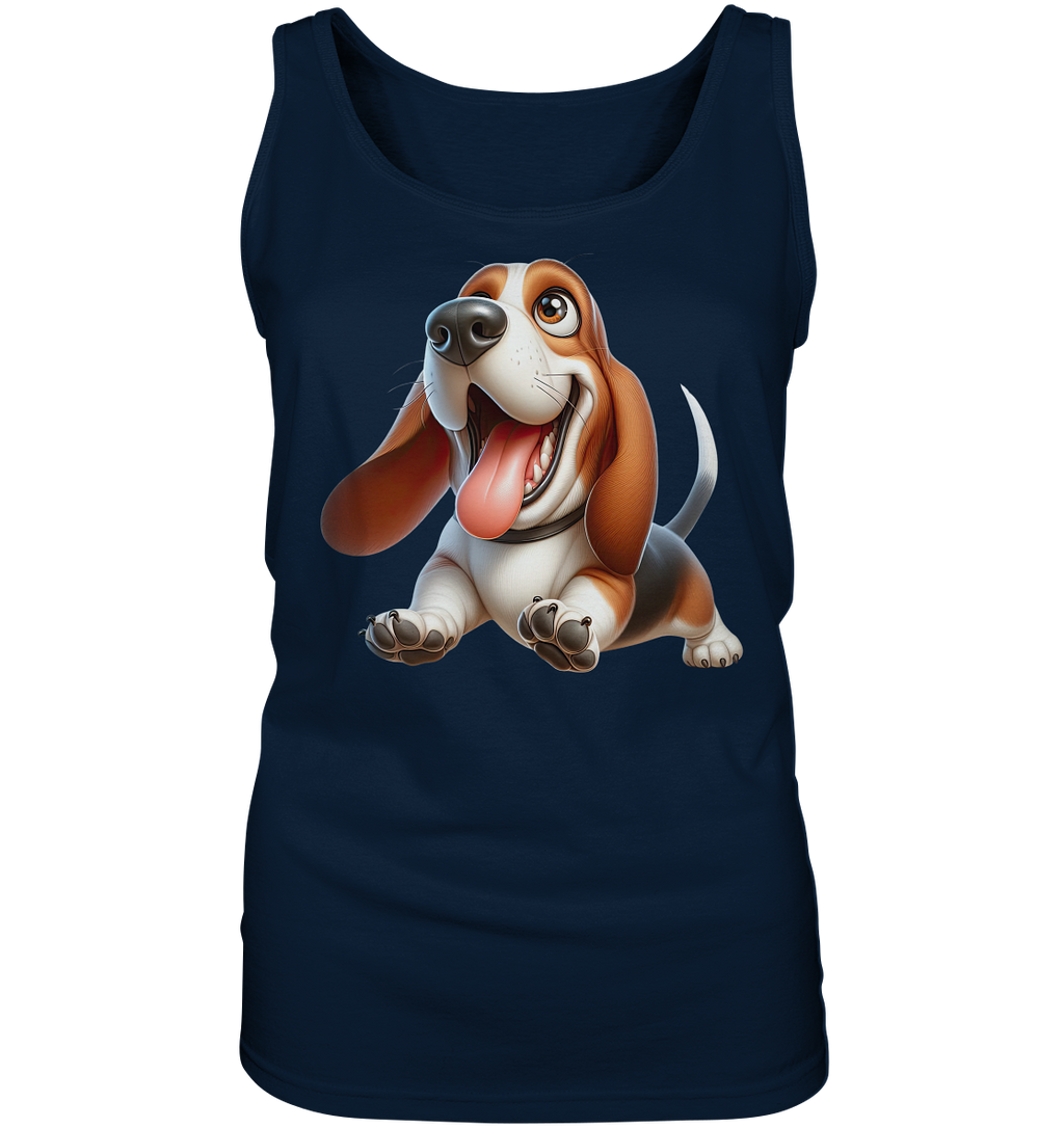 Basset Hound Cartoon personalisierbar - Ladies Tank-Top