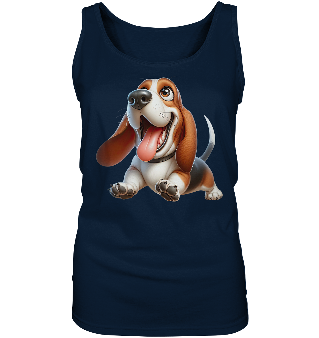 Basset Hound Cartoon personalisierbar - Ladies Tank-Top