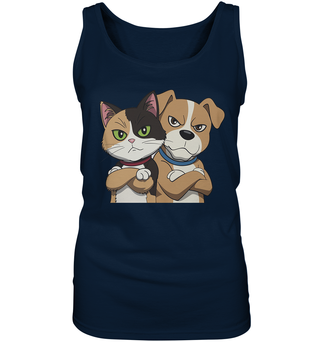 Hund und Katze grumpy - personalisierbar - Ladies Tank-Top