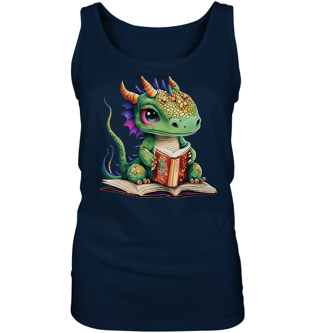 Kleiner lesender Drache -personalisierbar - Ladies Tank-Top