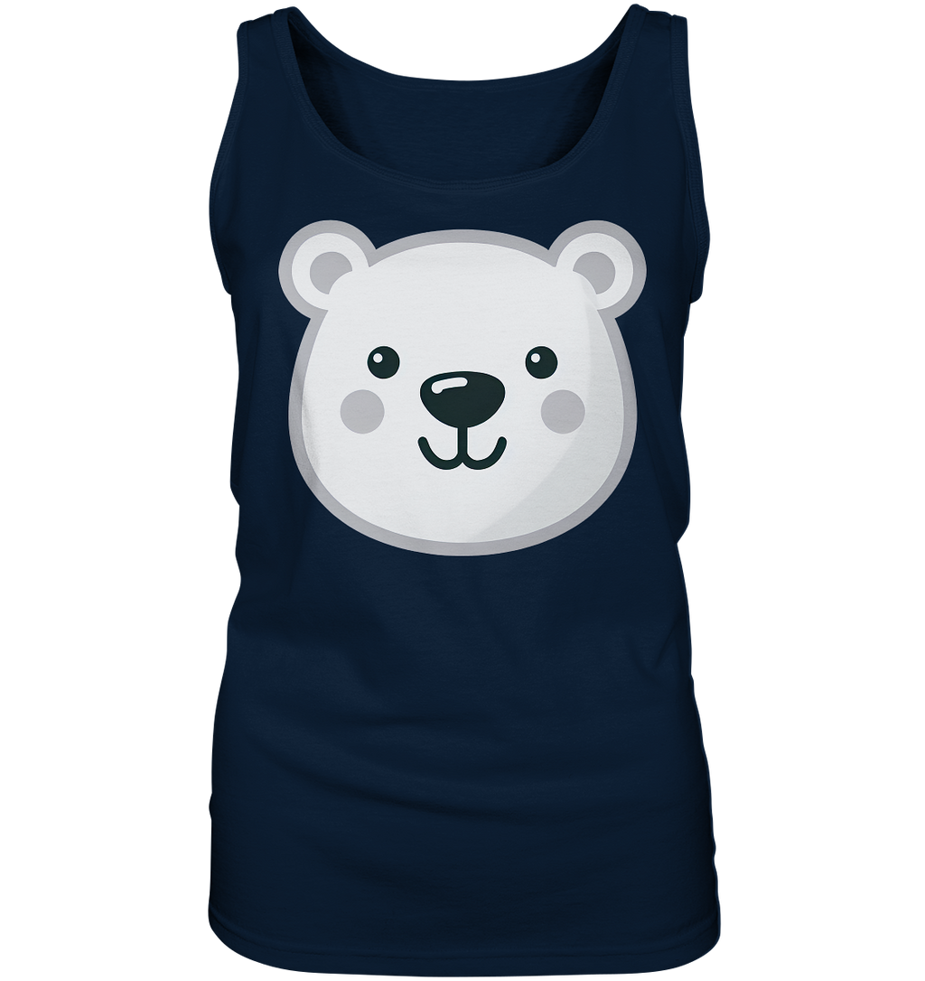 Fröhliche Eisbär Gesicht  - personalisierbar - Ladies Tank-Top