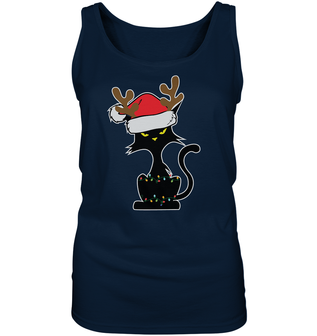 Grumpy Weihnachts Katze Cartoon - Ladies Tank-Top