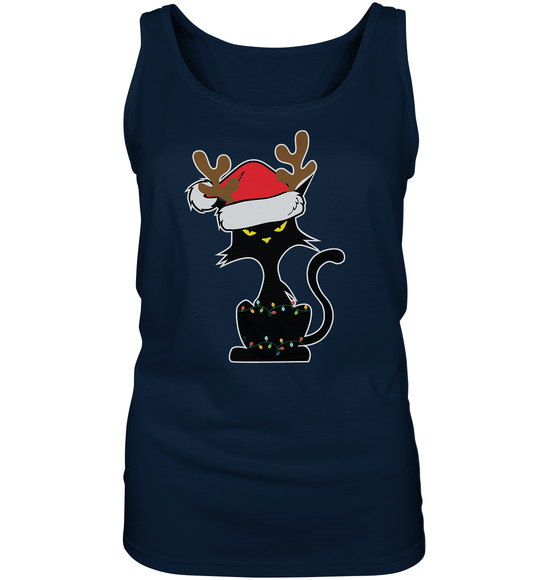 Grumpy Weihnachts Katze Cartoon - Ladies Tank-Top