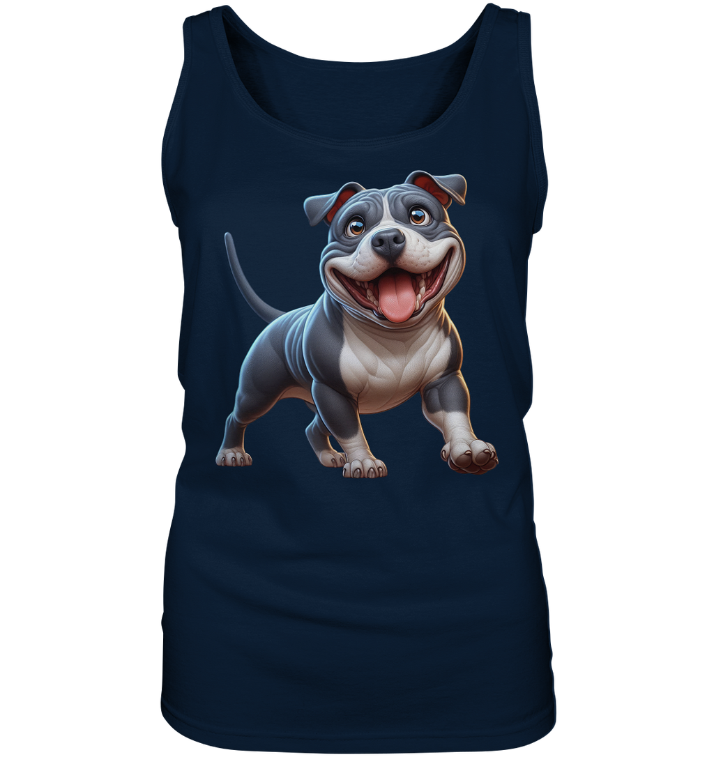 Pittbull Cartoon Hund personalisierbar - Ladies Tank-Top