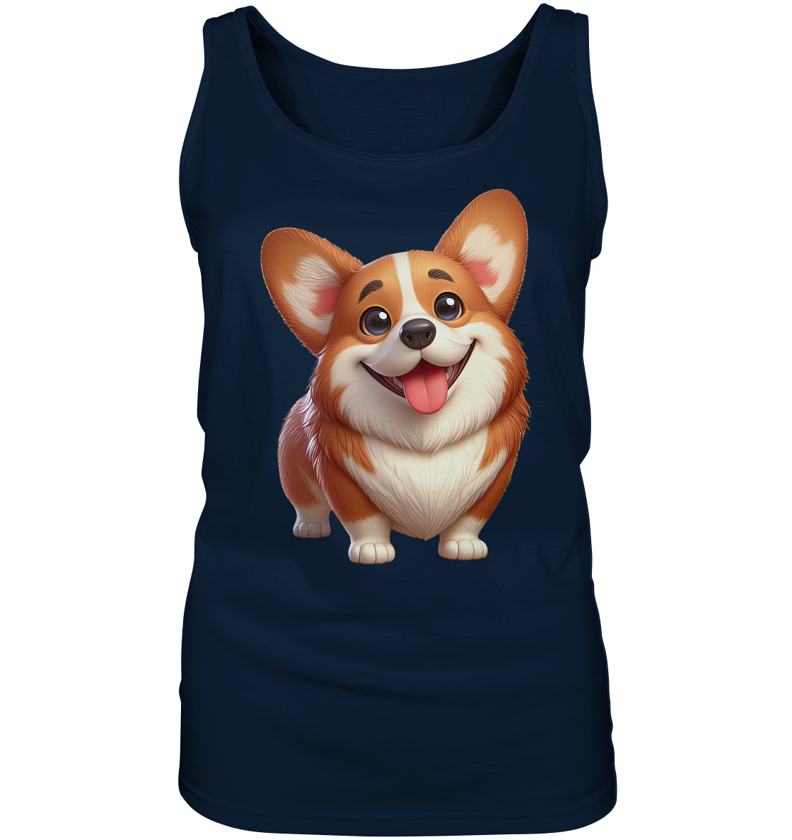 Corgi Hund Cartoon personalisierbar - Ladies Tank-Top